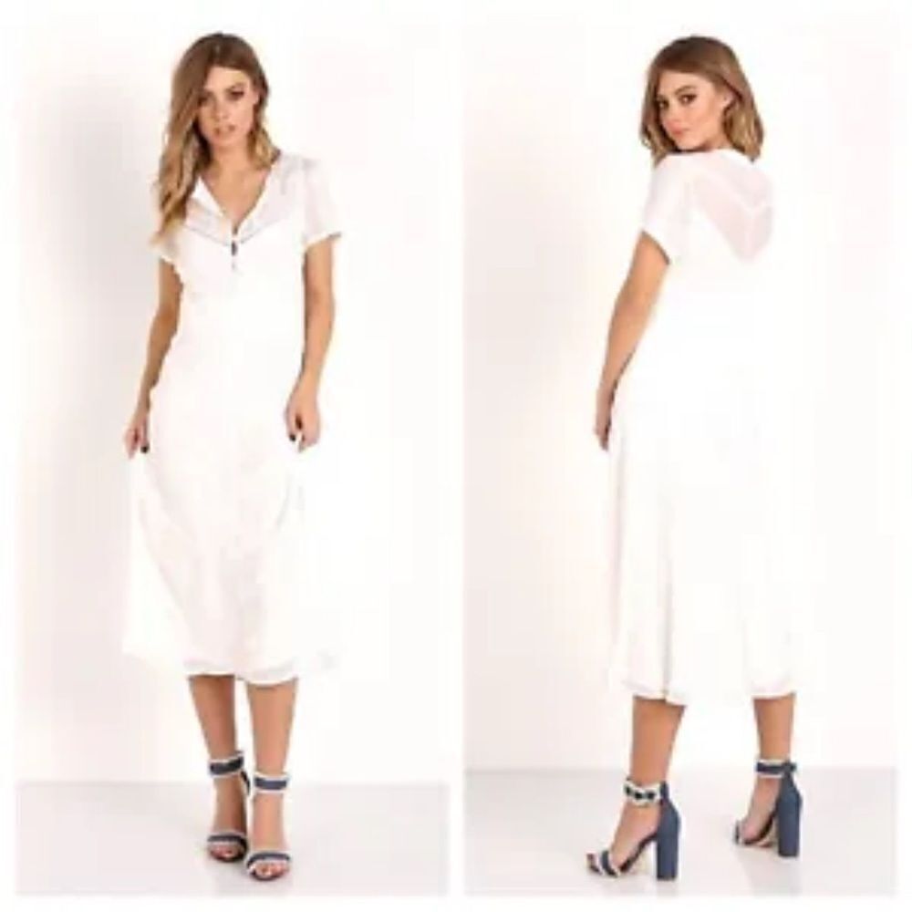 The Jetset Diaries  Midi Dress Women  Ivory Lace Size Small NWT